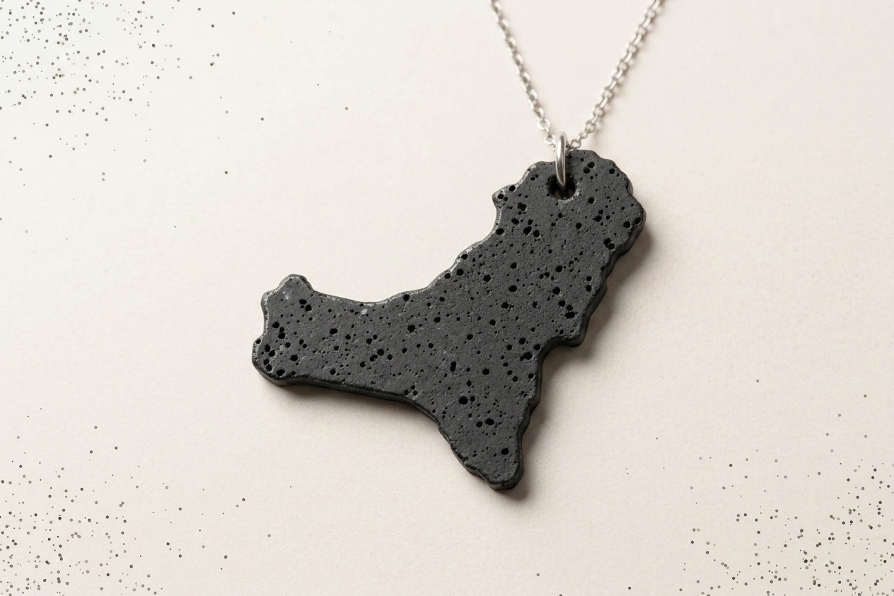 El Hierro volcanic lava stone pendant