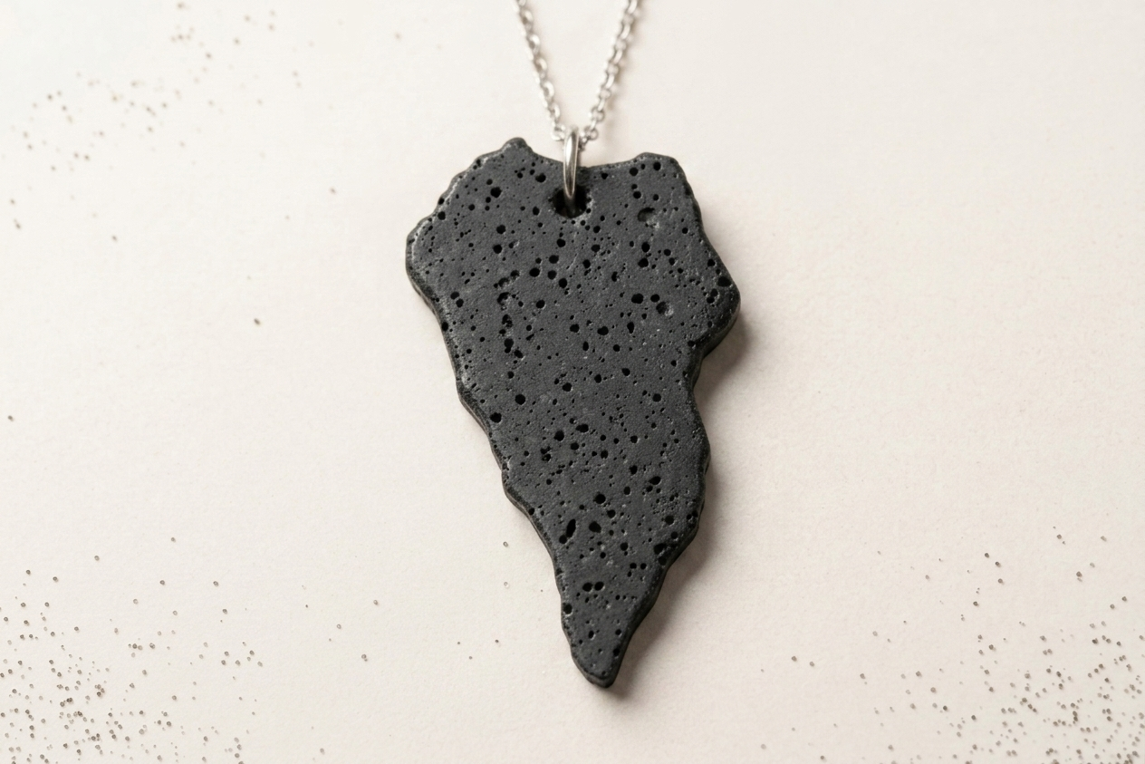 La Palma volcanic lava stone pendant
