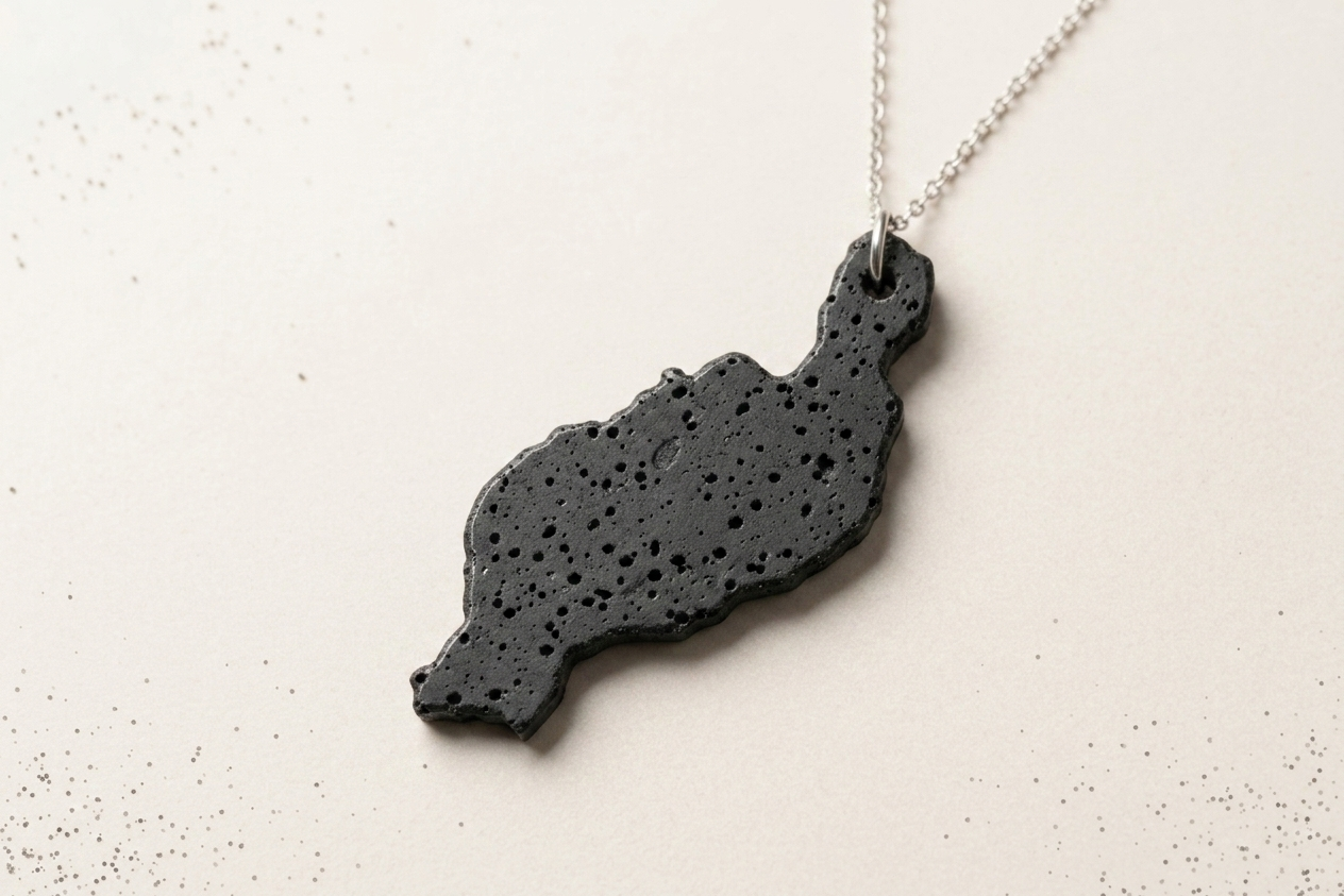 Lanzarote volcanic lava stone pendant